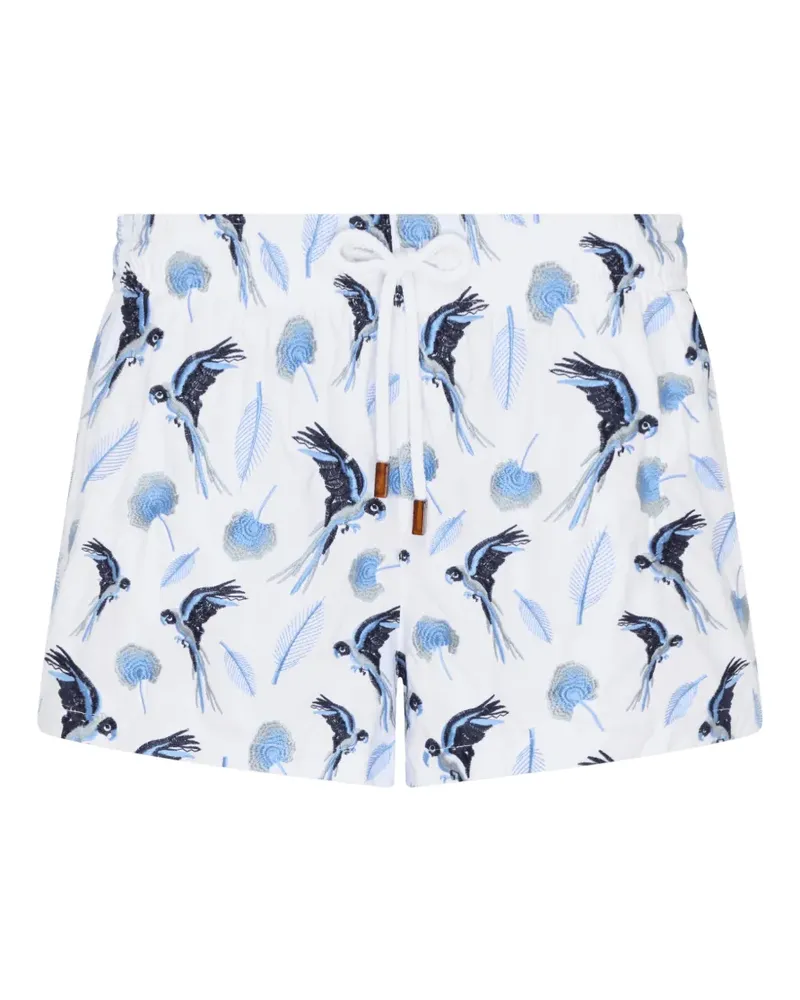Vilebrequin Papagaio Badeshorts mit Stickerei - Weiß Weiß