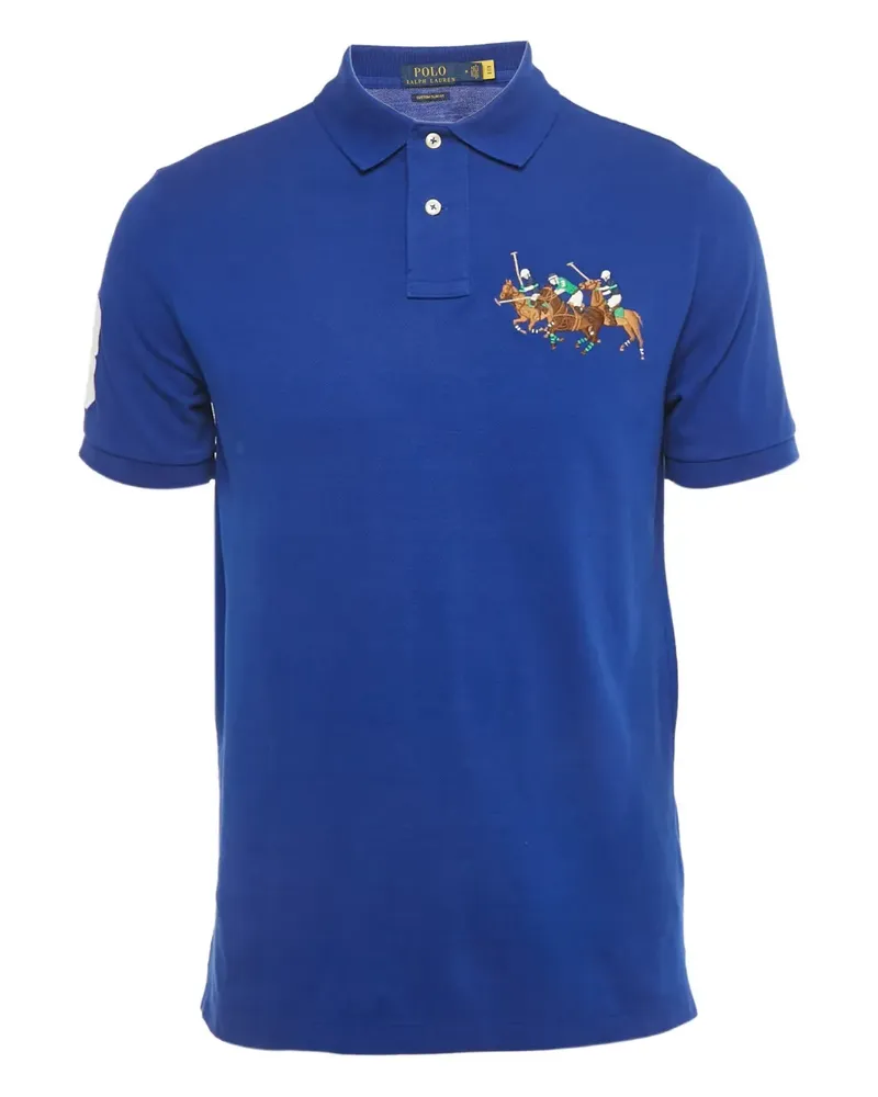 Ralph Lauren logo-motif embroidered T-shirt - Blau Blau