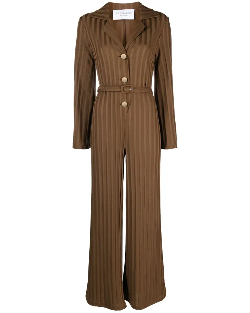 Viktor & Rolf Gerippter Jumpsuit Braun