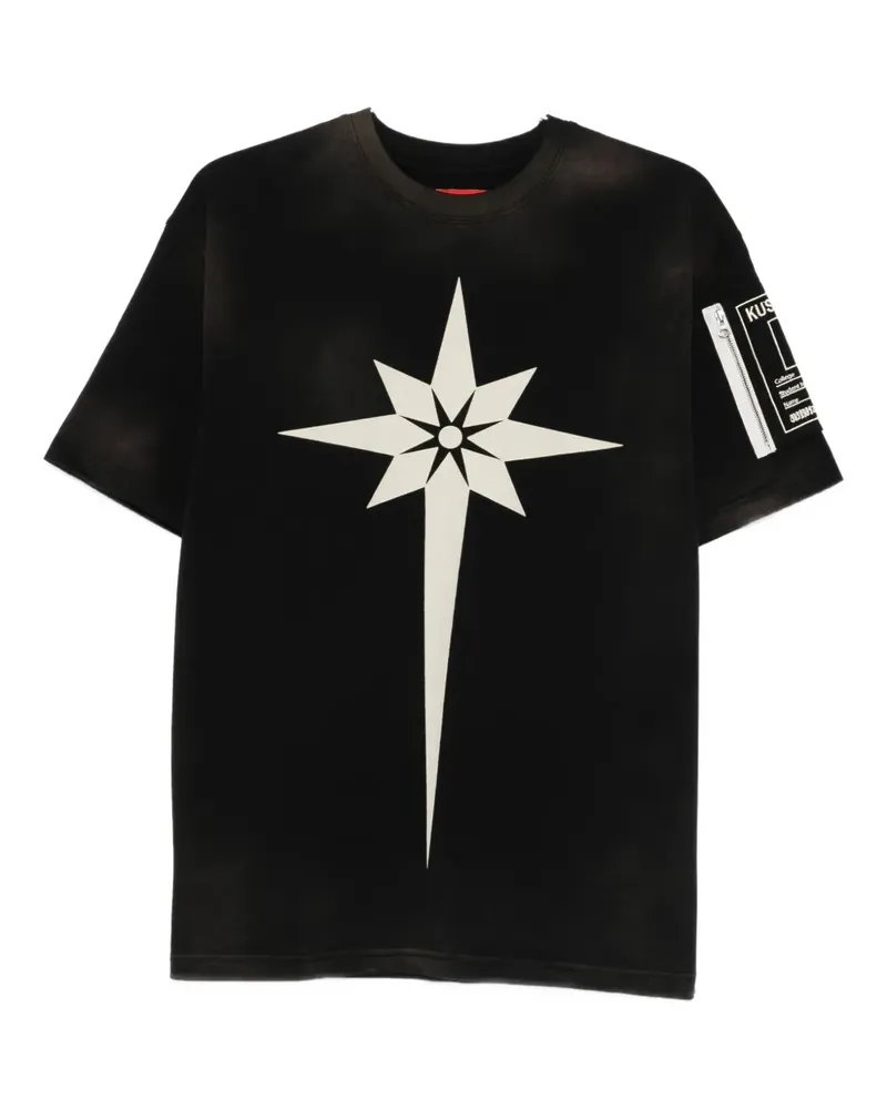 KUSIKOHC T-Shirt mit Stern-Print - Schwarz Schwarz