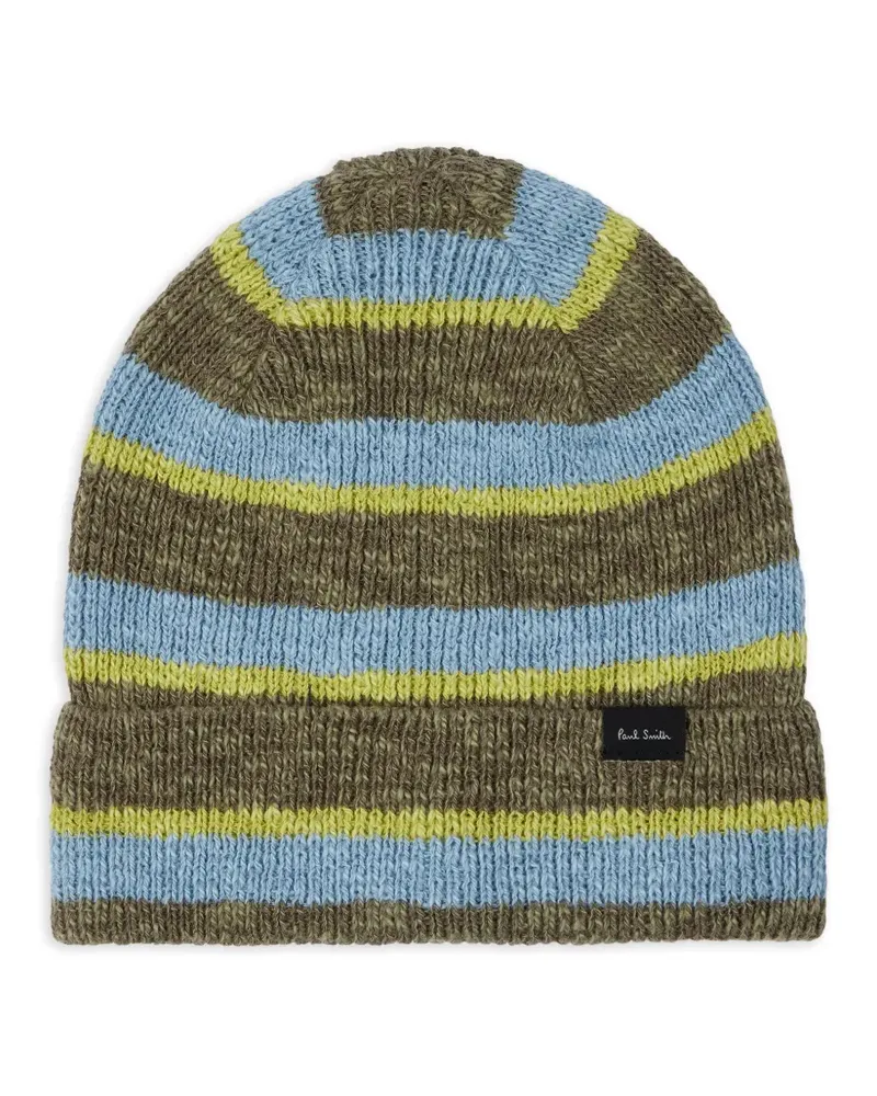 Paul Smith striped knitted beanie hat - Grün Grün