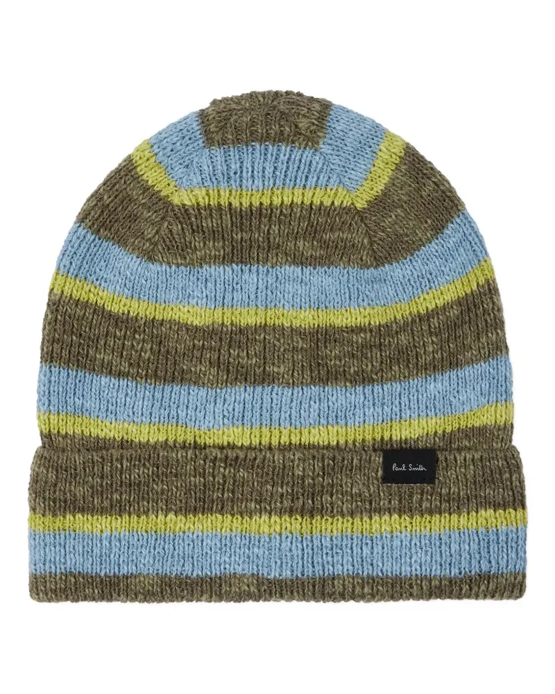 Paul Smith striped knitted beanie hat - Grün Grün