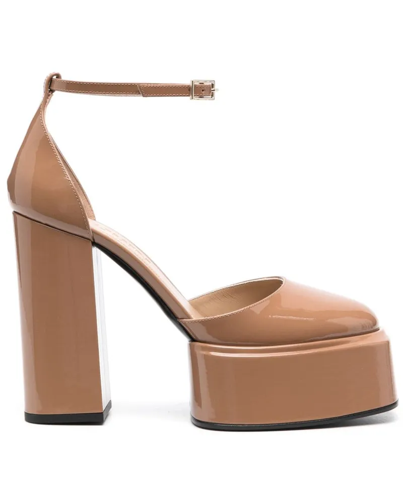 3JUIN Pumps mit Plateau 125mm Nude