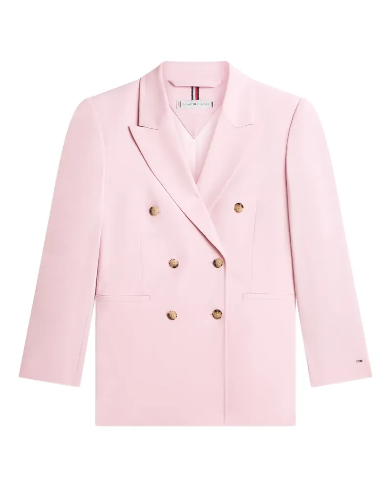 Tommy Hilfiger Timeless double-breasted wool-blend blazer - Rosa Rosa
