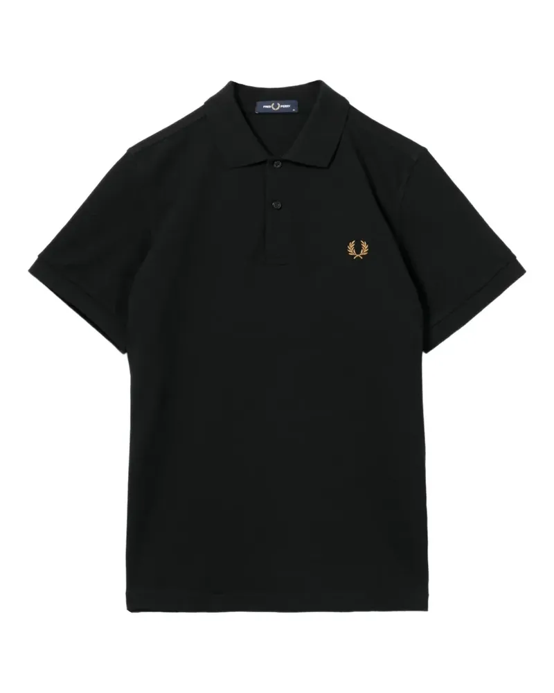Fred Perry logo-embroidered polo shirt - Schwarz Schwarz