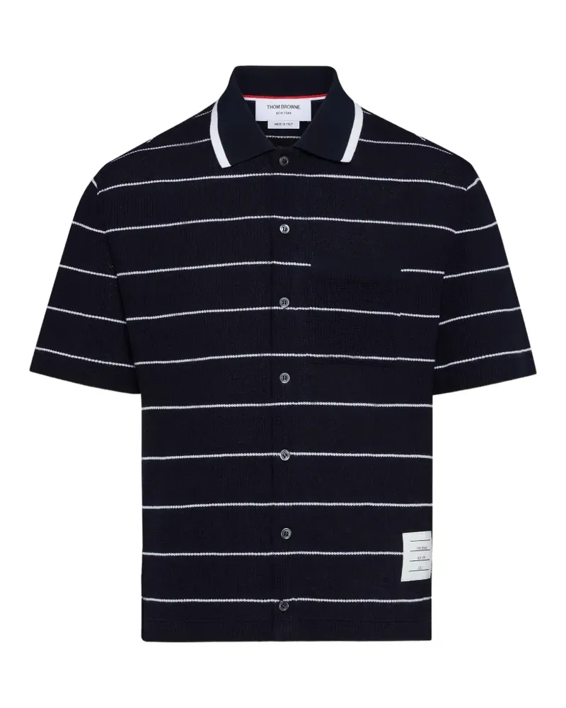 Thom Browne stripepattern short-sleeve shirt - Blau Blau
