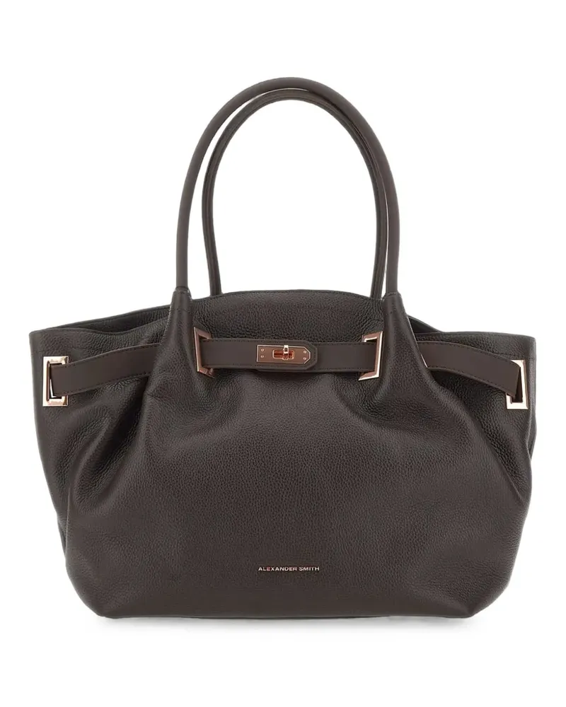 Alexander Smith L Brooke embossed-logo tote bag - Braun Braun