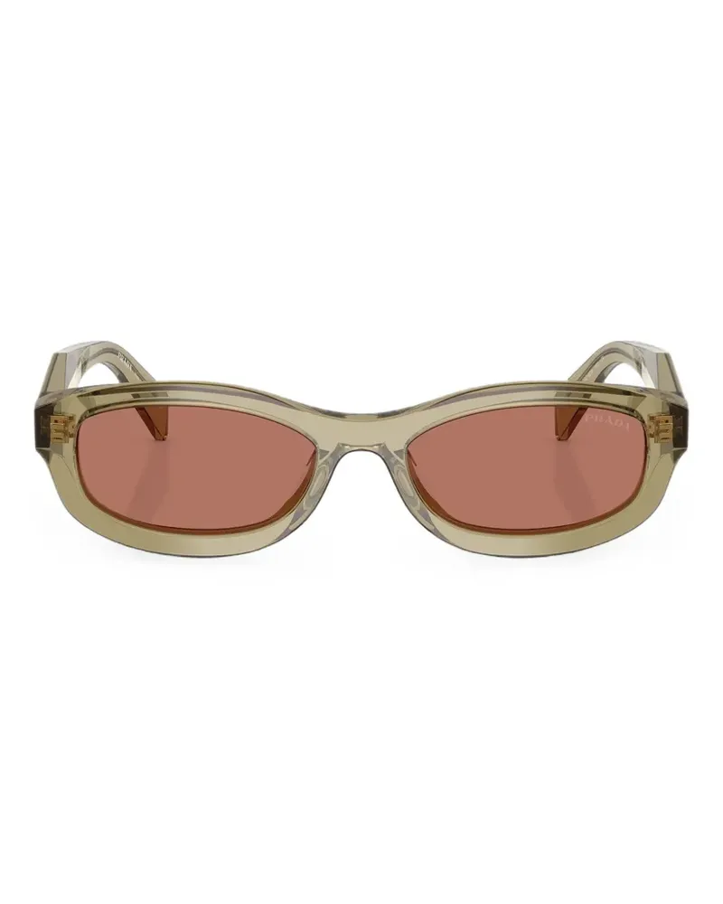 Prada Sonnenbrille mit ovalem Gestell - Gold Gold