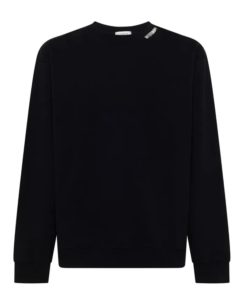 Laneus Sweatshirt mit Ziernähten - Schwarz Schwarz