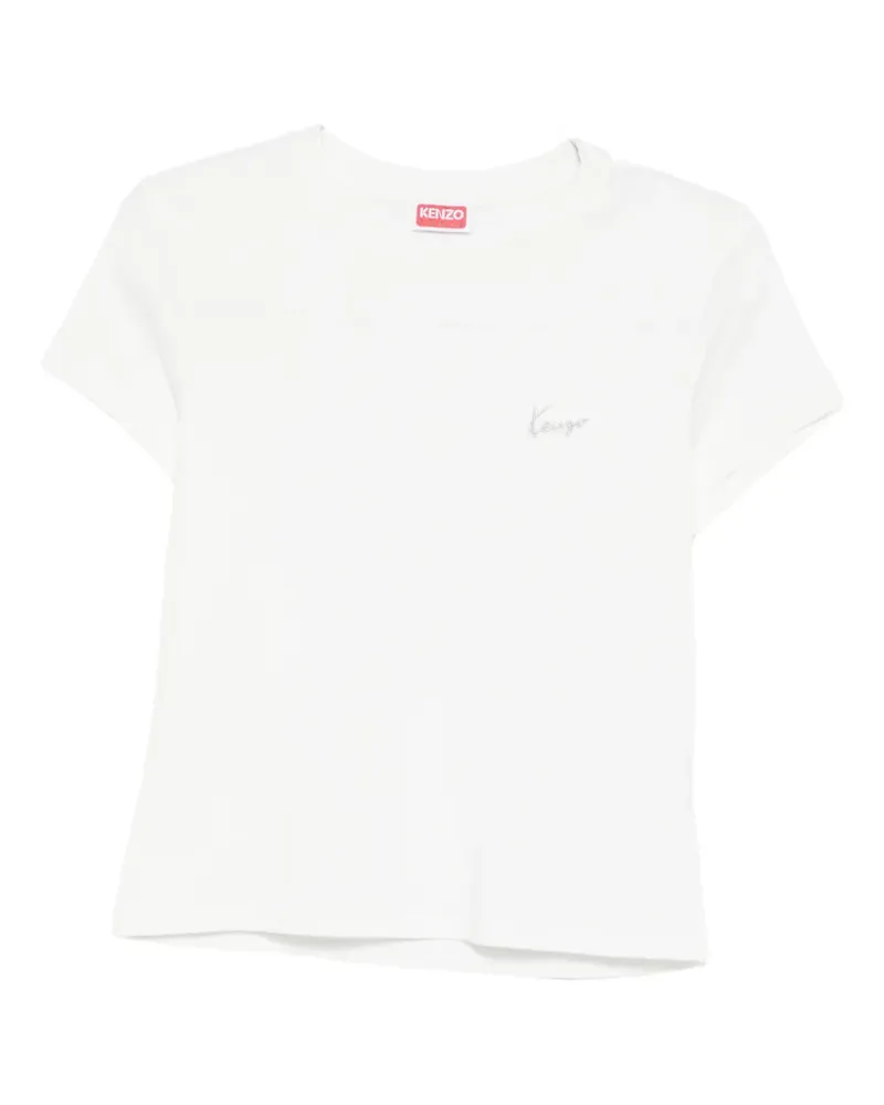Kenzo T-Shirt mit Logo-Stickerei - Weiß Weiß