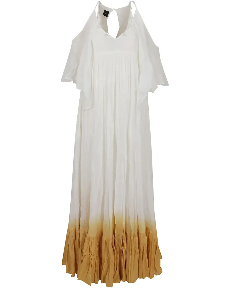 Pinko Gerüschtes Midikleid - Weiß Weiß