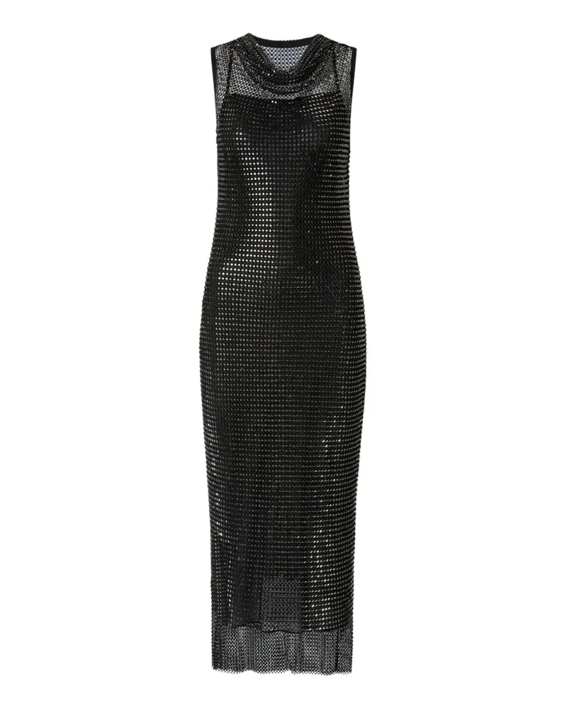 Pinko crystal-embellished mesh-knit midi dress - Schwarz Schwarz
