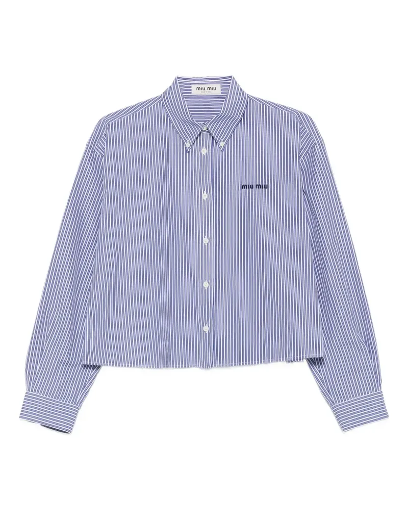 Miu Miu striped cropped shirt - Blau Blau