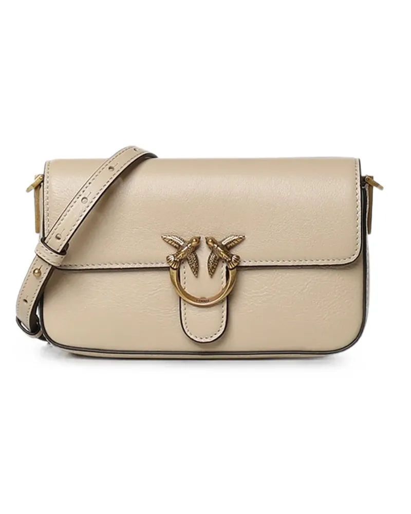 Pinko Love Birds leather cross body bag - Nude Nude