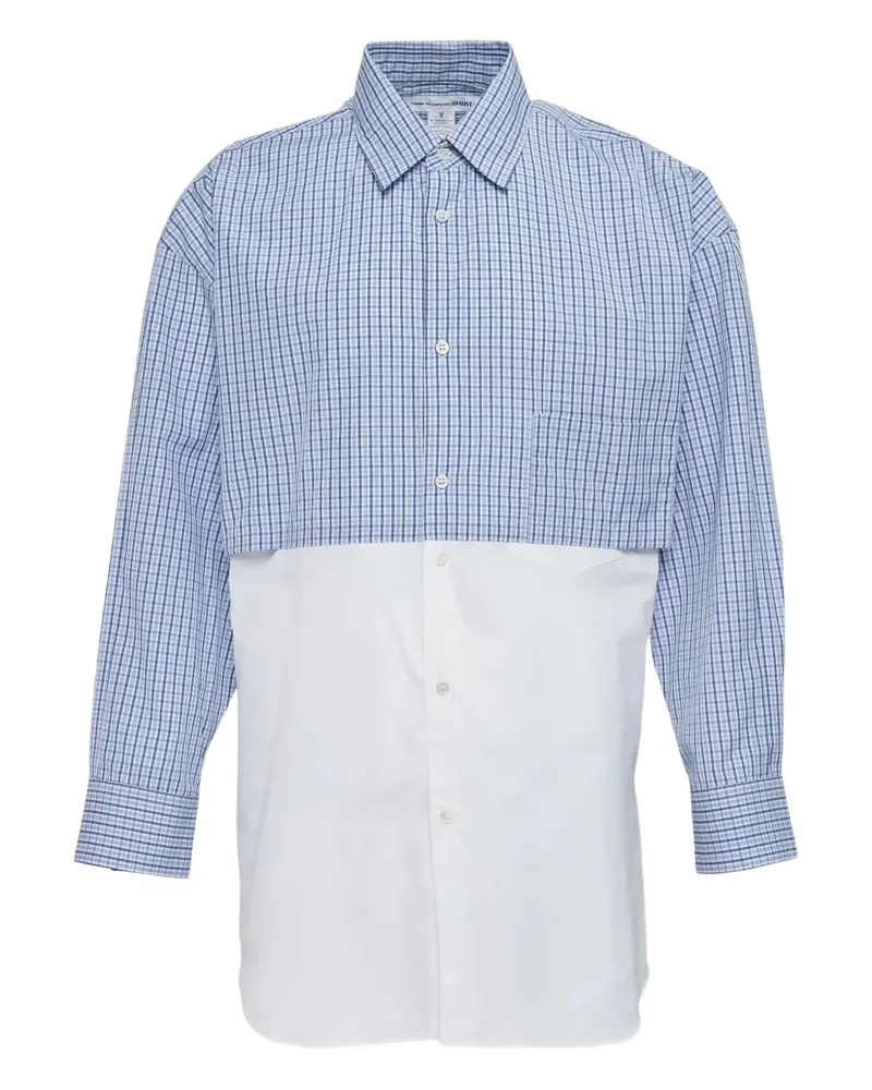 Comme des Garçons Kariertes Hemd mit Kontrasteinsätzen - Blau Blau