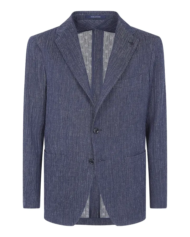 Tagliatore textured-finish single-breasted blazer - Blau Blau