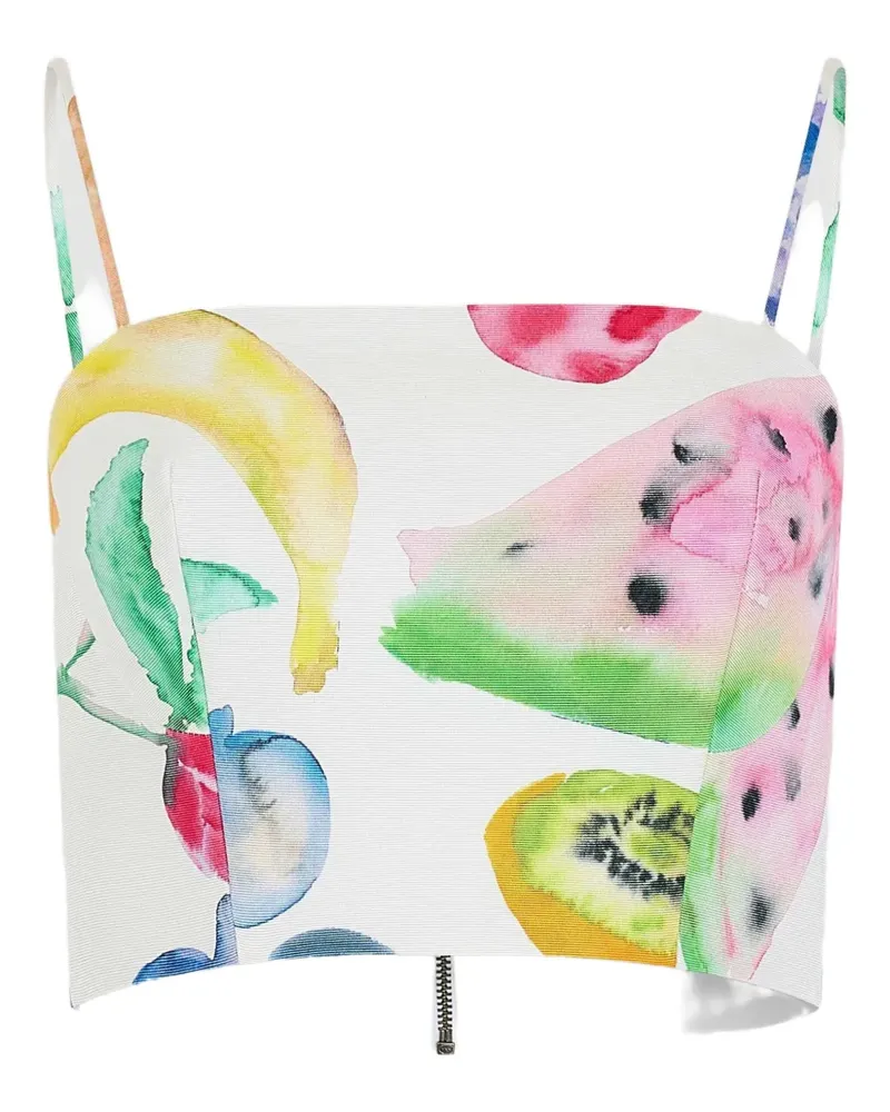 Rosie Assoulin Tanktop mit Früchte-Print - Weiß Weiß
