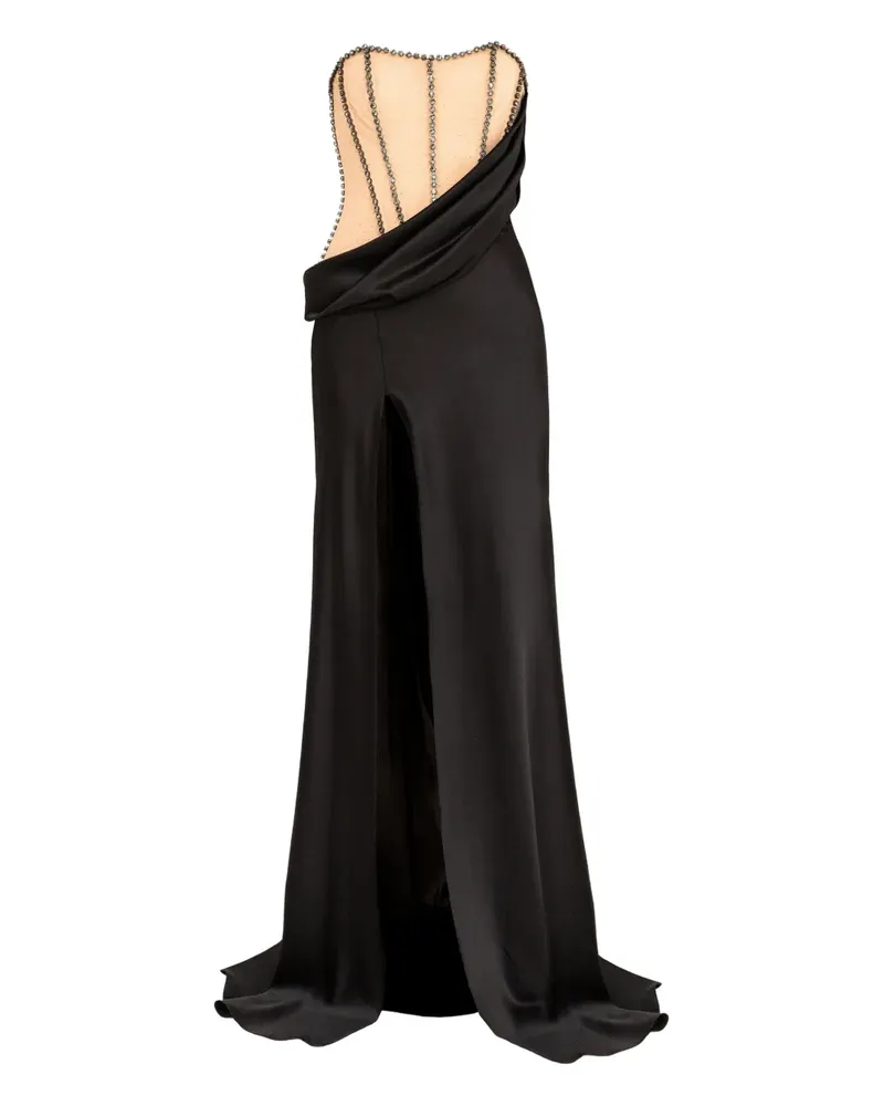 NISSA Maxikleid aus Satin - Schwarz Schwarz