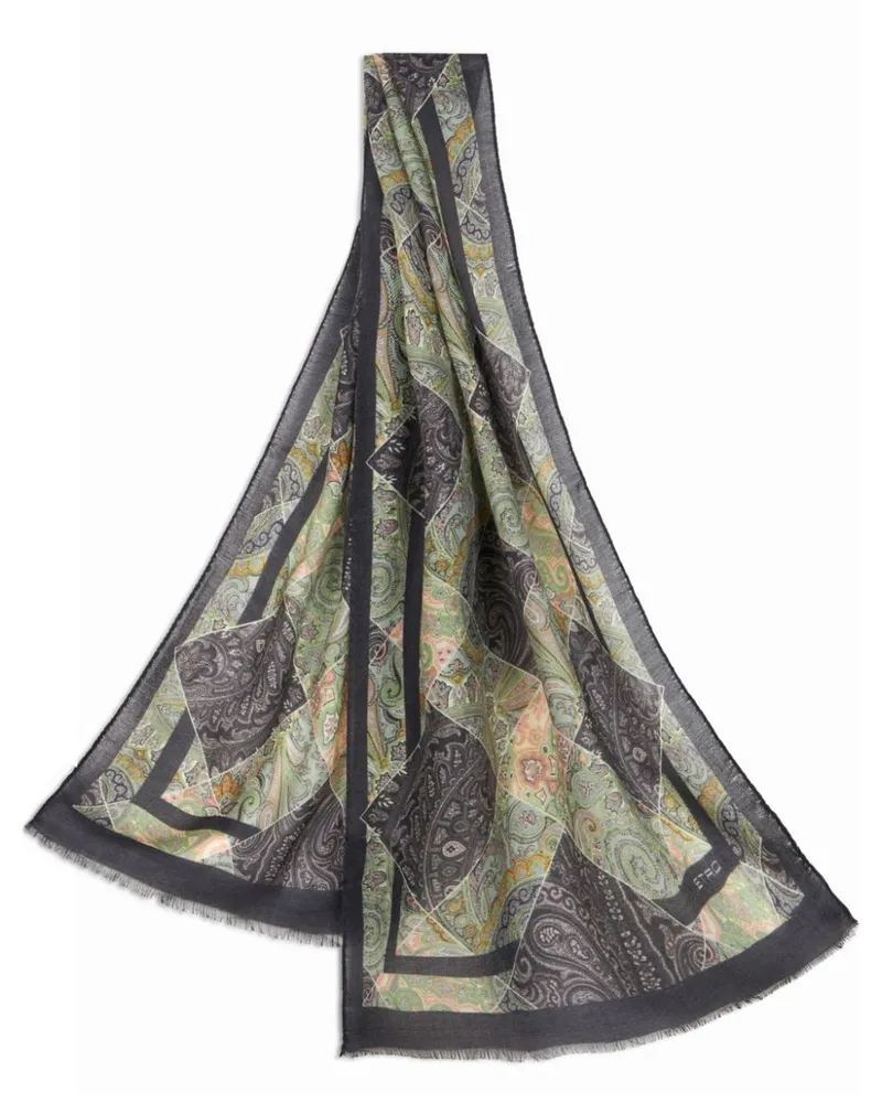 Etro Schal mit Paisley-Print - Schwarz Schwarz