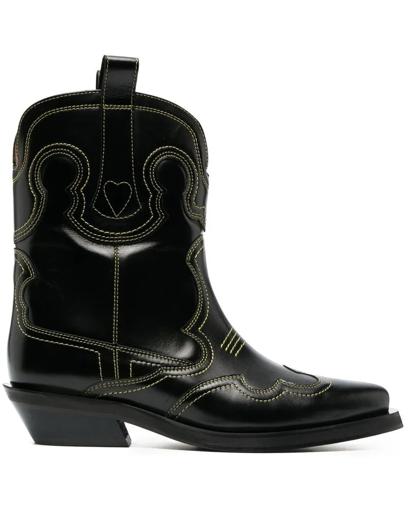 Ganni Stiefel im Western-Look 35mm Black