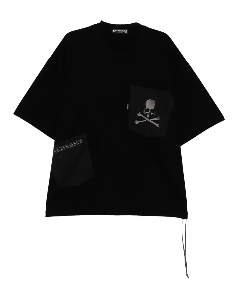 Mastermind Japan T-Shirt mit Tasche - Schwarz Schwarz
