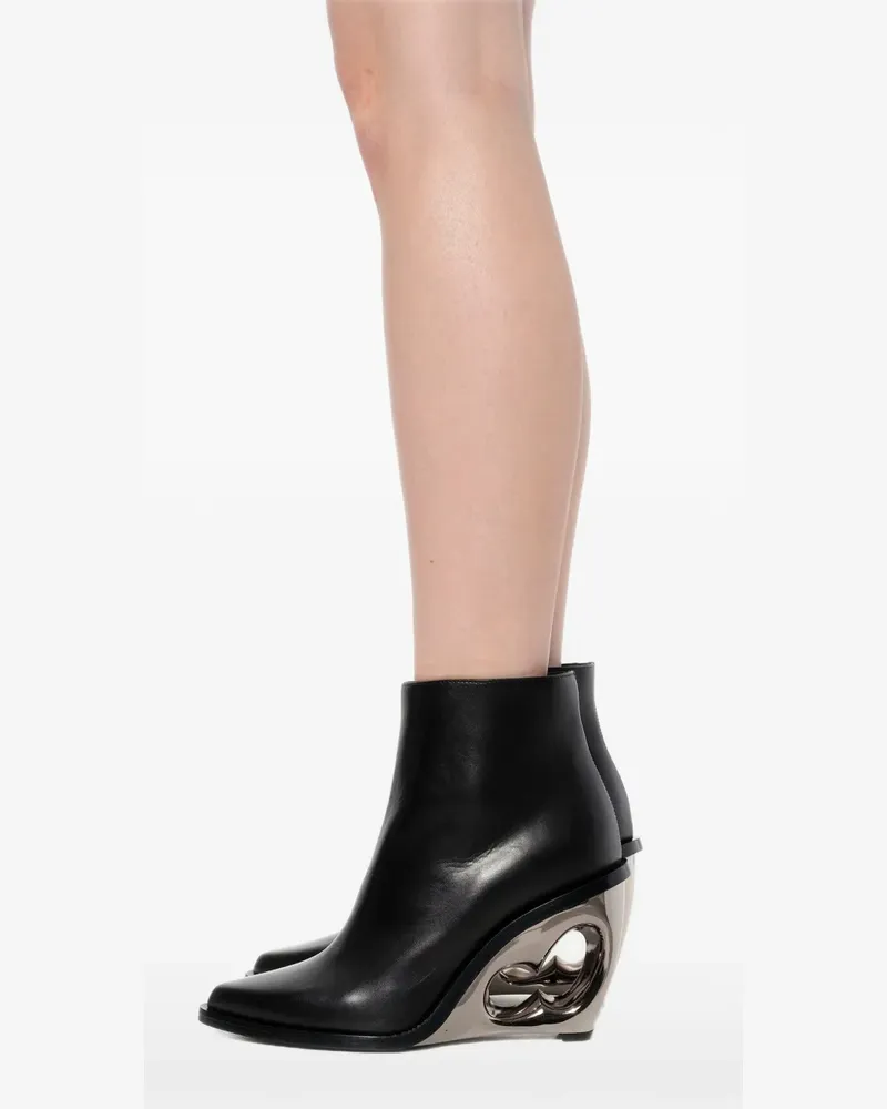 Alexander McQueen Stiefeletten mit Wedge-Absatz - Schwarz Schwarz
