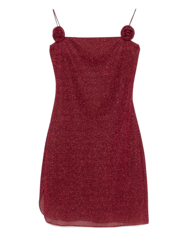 Oséree Minikleid mit Rosenapplikation - Rot Rot
