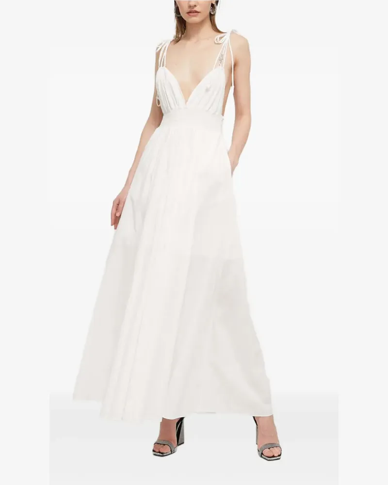 HUGO BOSS Maxikleid mit gebundenen Trägern - Weiß Weiß
