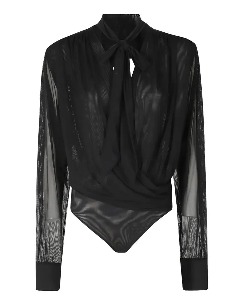 Amazuìn Keila pussy-bow bodysuit - Schwarz Schwarz