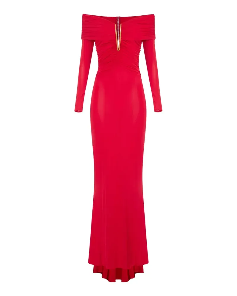 Elisabetta Franchi Kleid aus leichtem Krepp-Jersey - Rot Rot