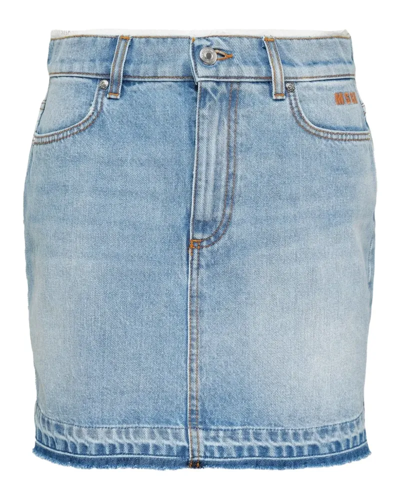MSGM raw-cut frayed-hem skirt - Blau Blau