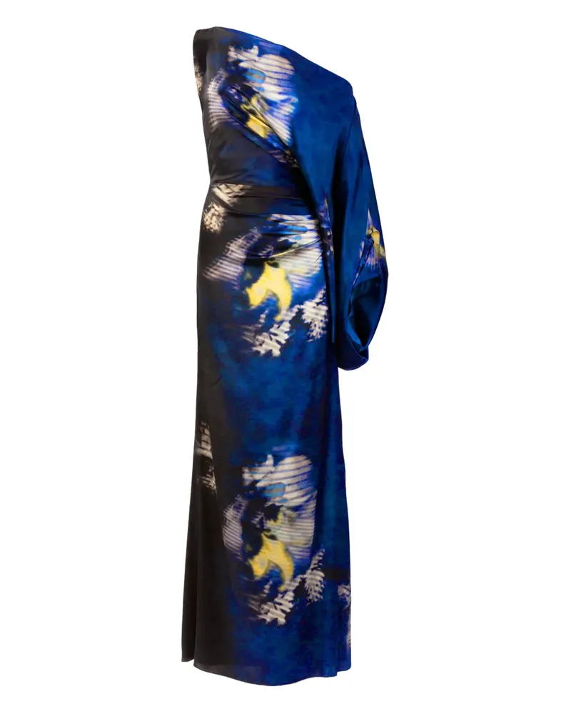 Silvia Tcherassi Asymmetrisches Dotty Maxikleid - Blau Blau
