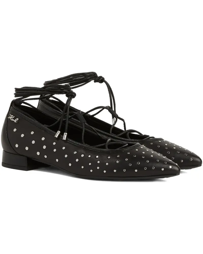 Karl Lagerfeld Ballerinas mit Nieten - Schwarz Schwarz