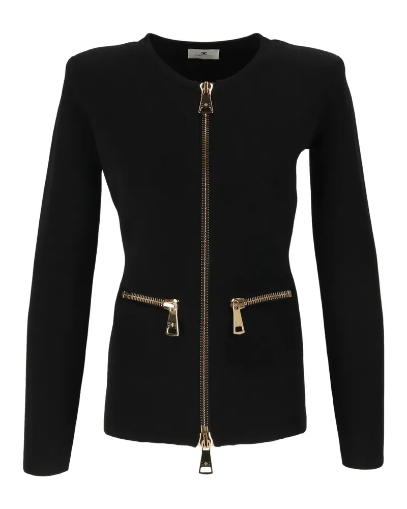 Elisabetta Franchi cardigan in knit-fabric with zip - Schwarz Schwarz