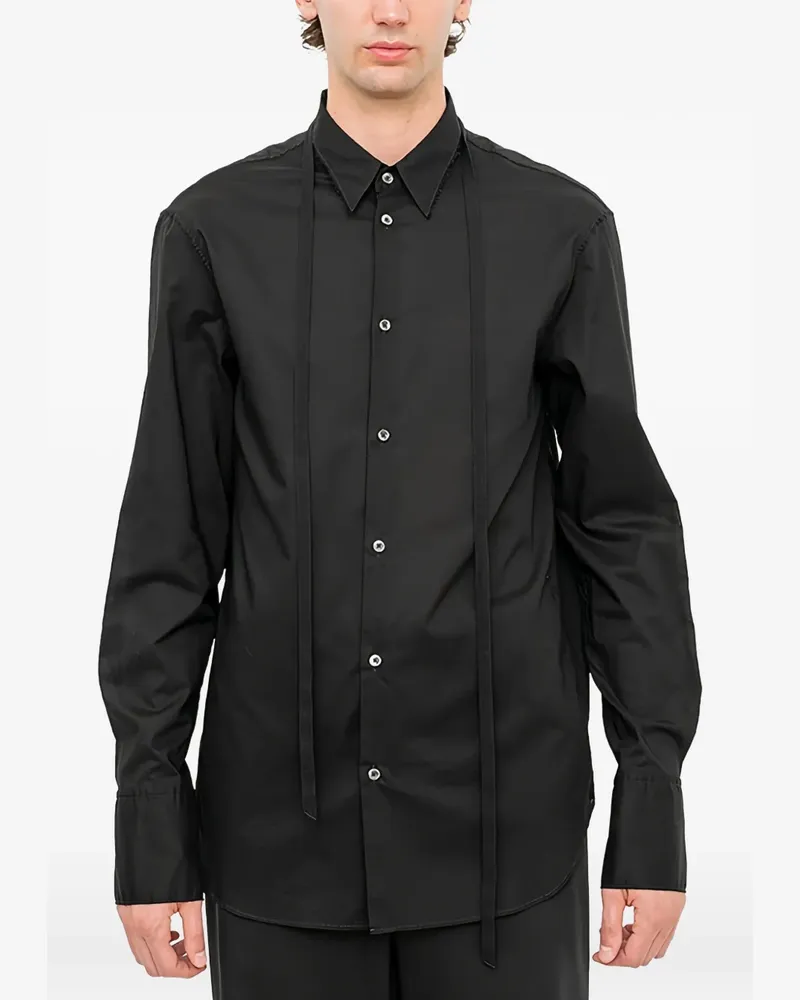 Ann Demeulemeester Elgar Hemd mit Schleife - Schwarz Schwarz