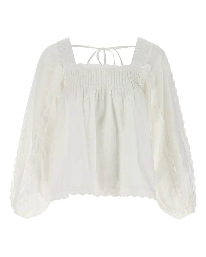 FARM Rio pleat long-sleeve blouse - Weiß Weiß