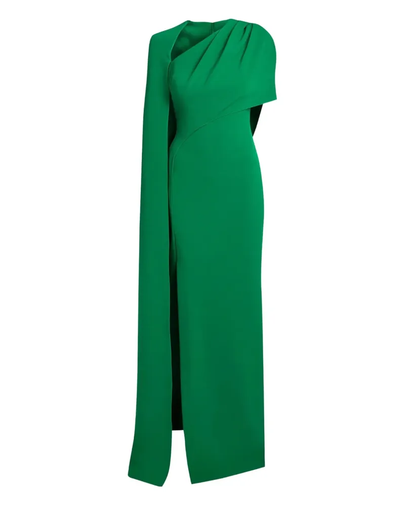 Safiyaa Asymmetrisches Cape-Abendkleid - Grün Grün