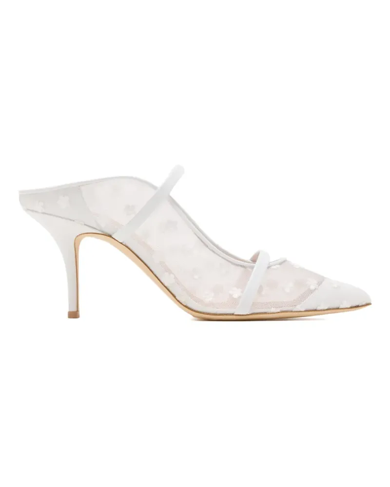 Malone Souliers floral appliqué strap mules - Weiß Weiß