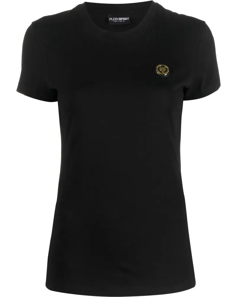 Philipp Plein T-Shirt mit Logo-Patch - Schwarz Schwarz