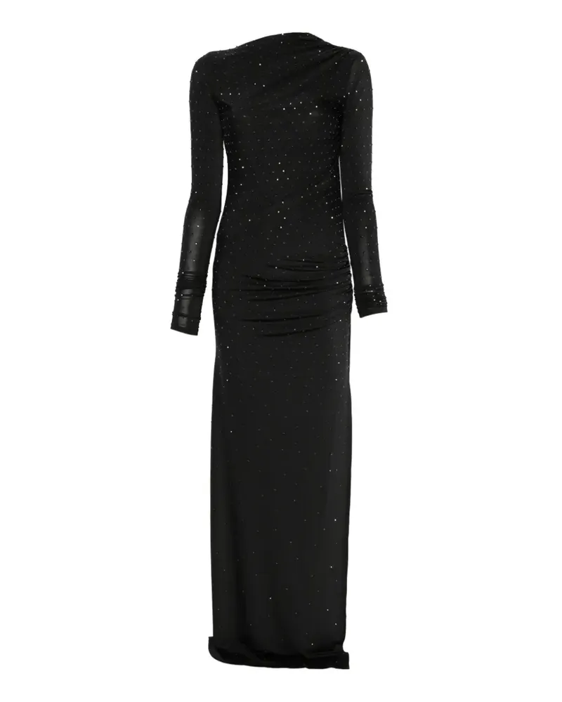 ANDAMANE Sophie long-sleeved embellished maxi dress - Schwarz Schwarz