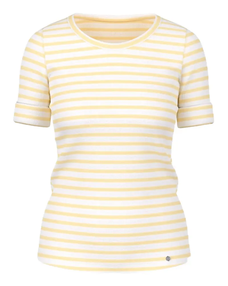 Marc Cain striped cuffed T-shirt - Weiß Weiß