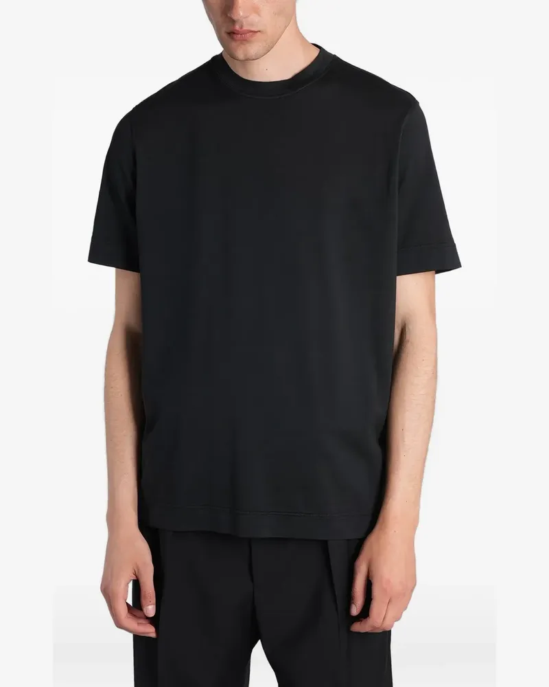 Tagliatore T-Shirt mit Rundhalsausschnitt - Schwarz Schwarz