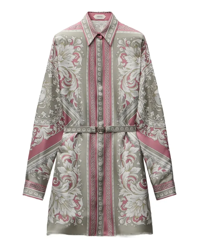 Versace printed silk twill mini dress - Grau Grau