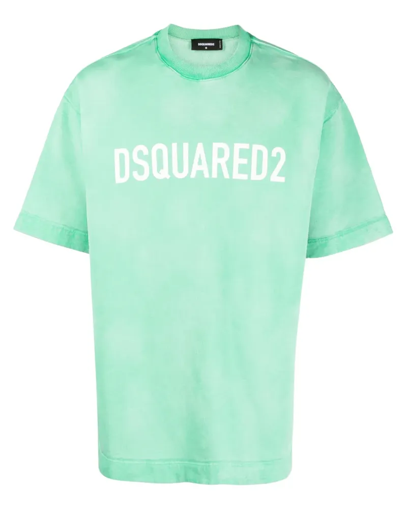 Dsquared2 T-Shirt mit tiefen Schultern - Grün Grün
