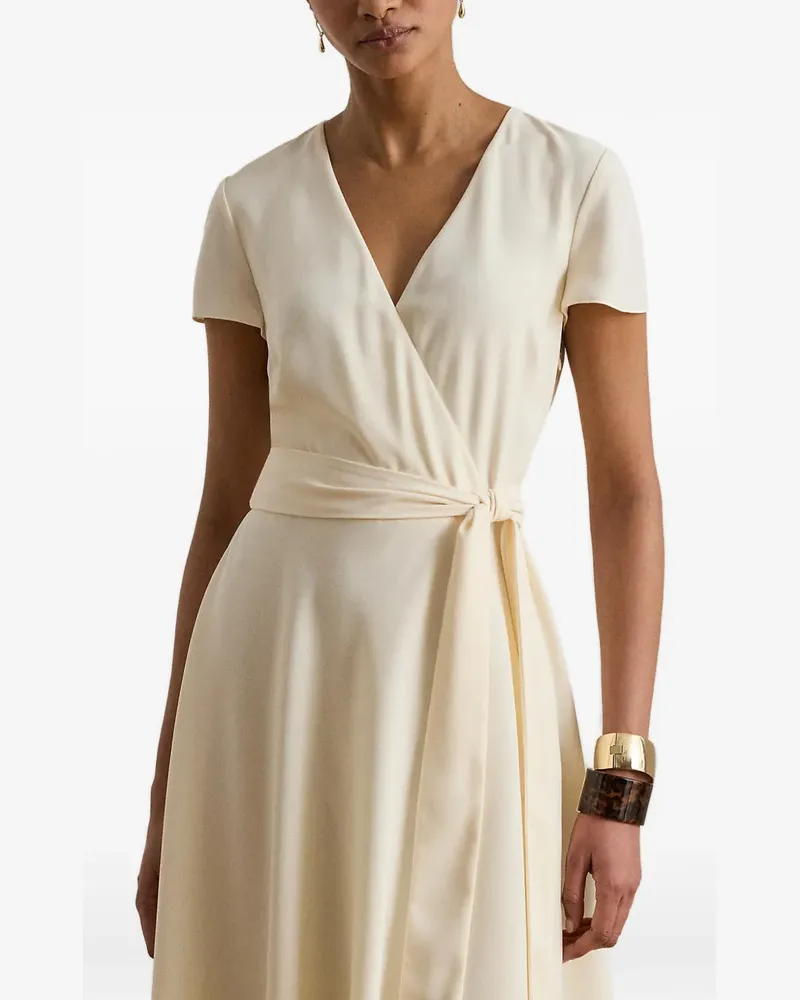 Ralph Lauren wrap-style short-sleeve midi dress - Nude Nude
