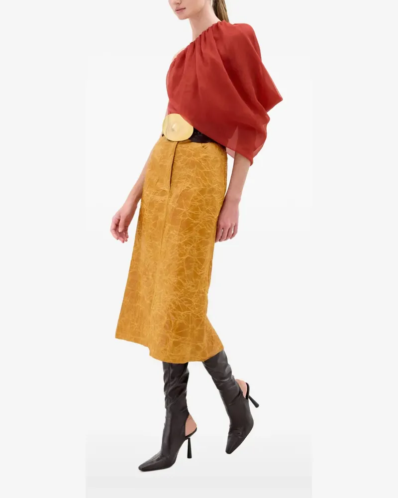 Silvia Tcherassi Adil draped one-shoulder blouse - Rot Rot