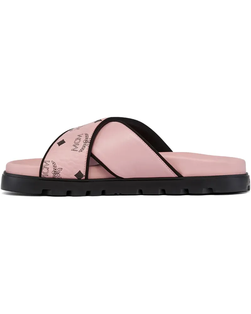 MCM logo-motif flat sandals - Rosa Rosa