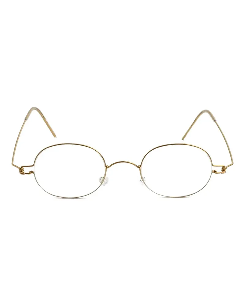 Lindberg round-frame titanium glasses - Gold Gold