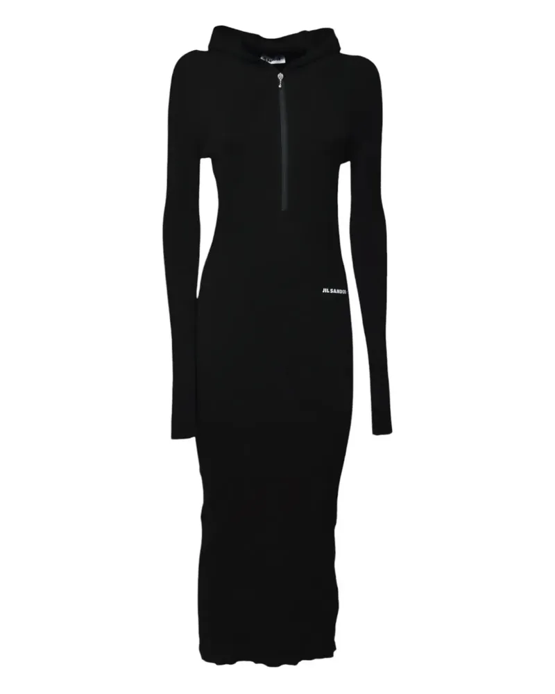 Jil Sander Geripptes Strickkleid - Schwarz Schwarz