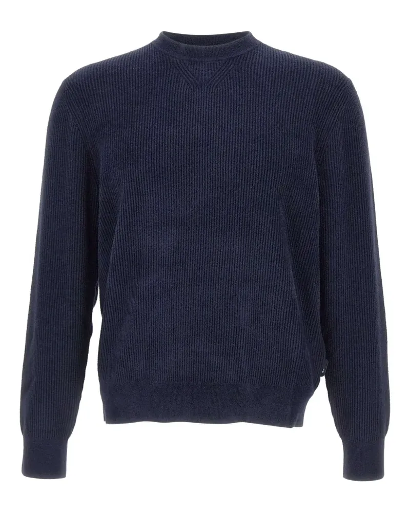 HUGO BOSS Gerippter Pullover - Blau Blau